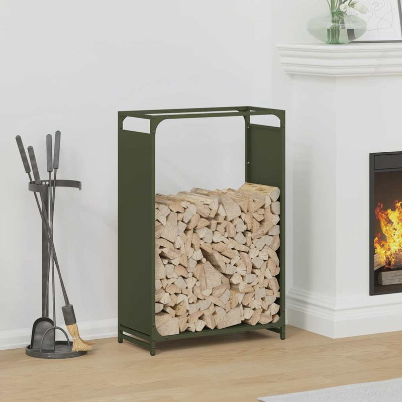 Load image into Gallery viewer, Vidaxl brandhoutrek 60x28x90 cm koudgewalst staal olijfgroen