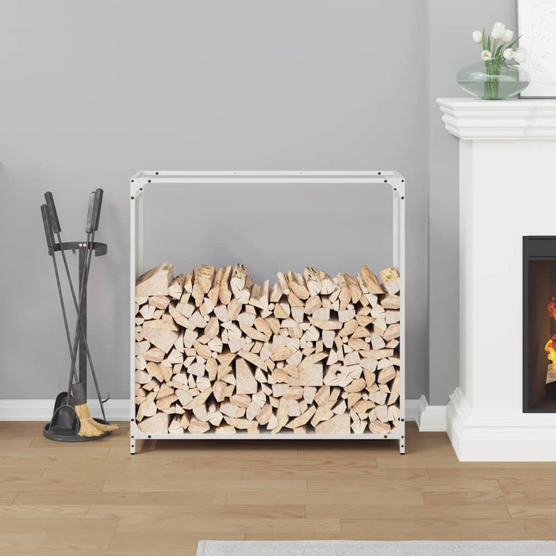 Load image into Gallery viewer, Vidaxl brandhoutrek 90x28x90 cm koudgewalst staal wit