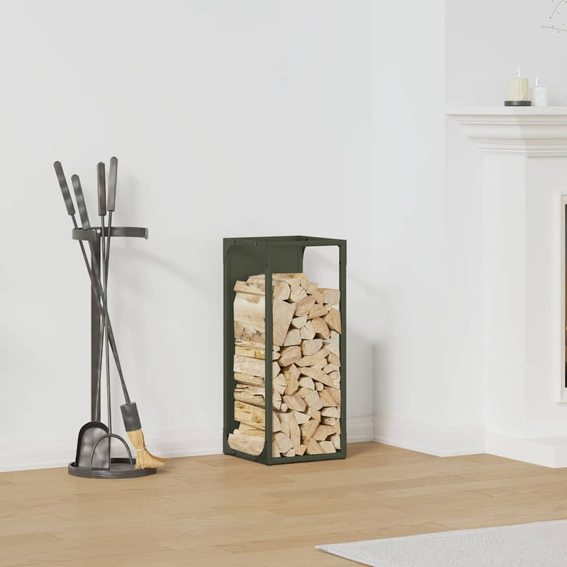 Load image into Gallery viewer, Vidaxl brandhoutrek 25x25x60 cm koudgewalst staal olijfgroen