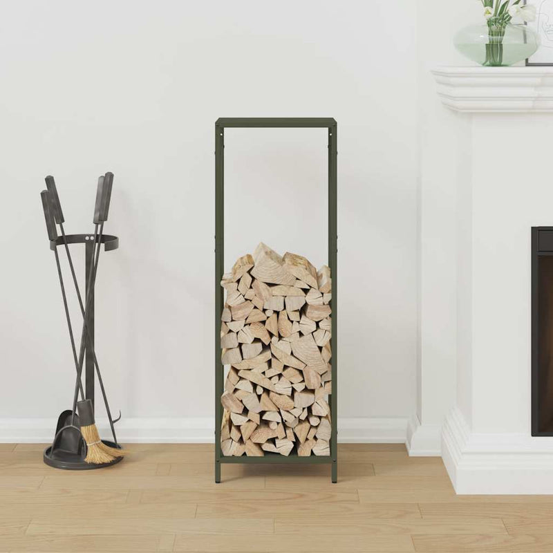 Load image into Gallery viewer, Vidaxl brandhoutrek 34x25x100 cm koudgewalst staal olijfgroen