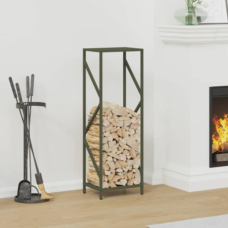 Load image into Gallery viewer, Vidaxl brandhoutrek 34x25x100 cm koudgewalst staal olijfgroen