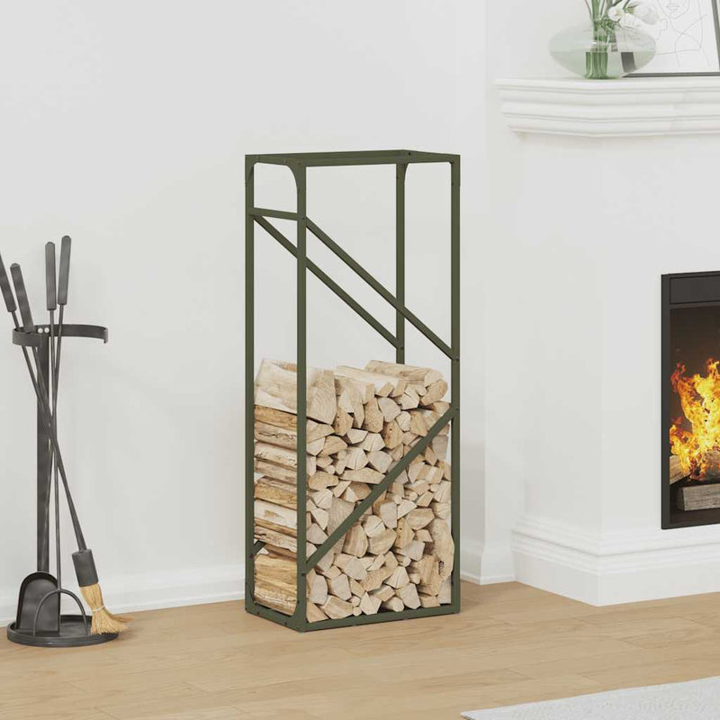 Load image into Gallery viewer, Vidaxl brandhoutrek 40x25x100 cm koudgewalst staal olijfgroen