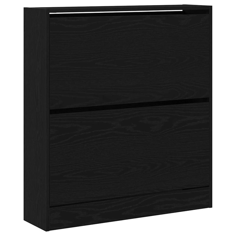 Load image into Gallery viewer, Vidaxl schoenenkast zwart eiken 80 x 21 x 87,5 cm bewerkt hout