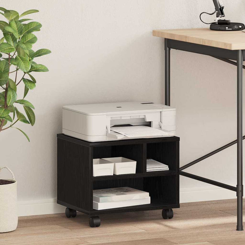 Load image into Gallery viewer, Vidaxl printerstand zwart eiken 41 x 32 x 33.5 cm bewerkt hout