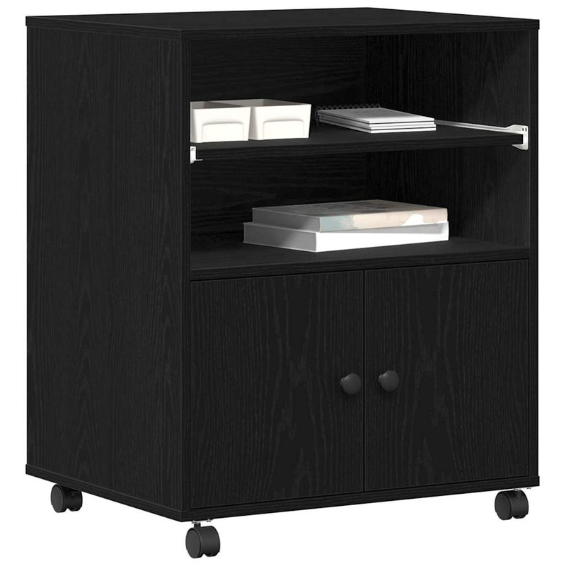 Load image into Gallery viewer, Vidaxl printerstand zwart eiken 60 x 48 x 74 cm bewerkt hout