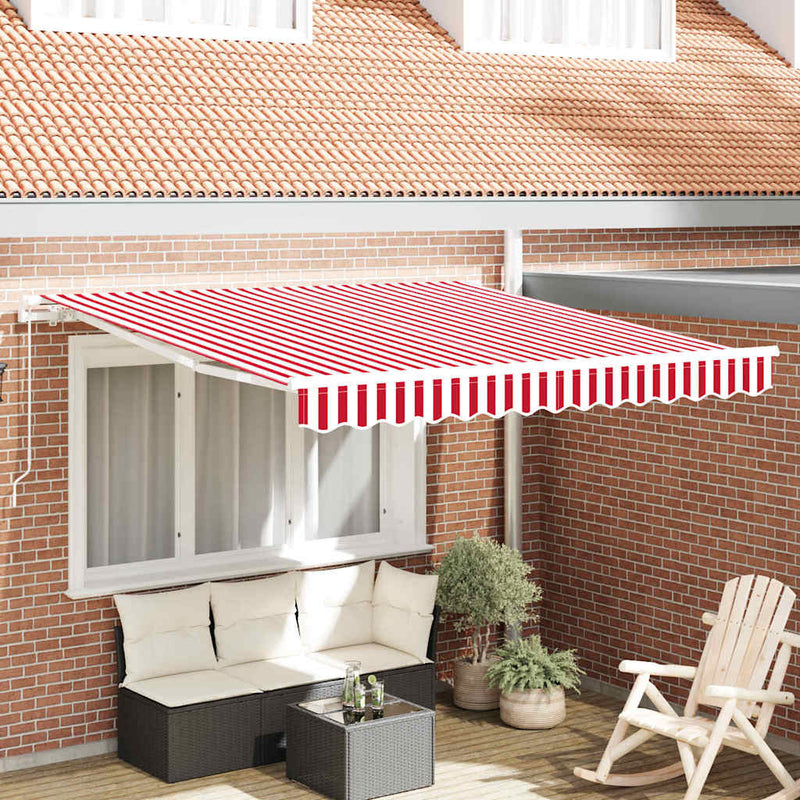 Load image into Gallery viewer, Vidaxl inklapbaar zonnescherm rood en wit 300 x 250 cm