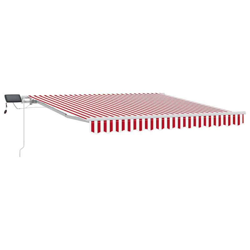 Load image into Gallery viewer, Vidaxl inklapbaar zonnescherm rood en wit 300 x 250 cm stof en staal