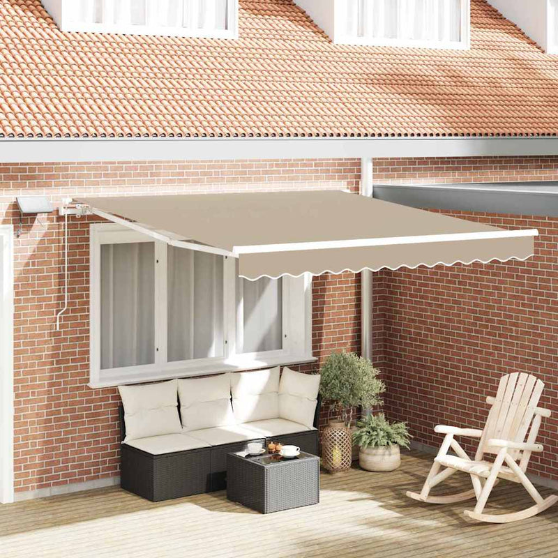 Load image into Gallery viewer, Vidaxl inklapbaar zonnescherm met beige 300 x 250 cm stof