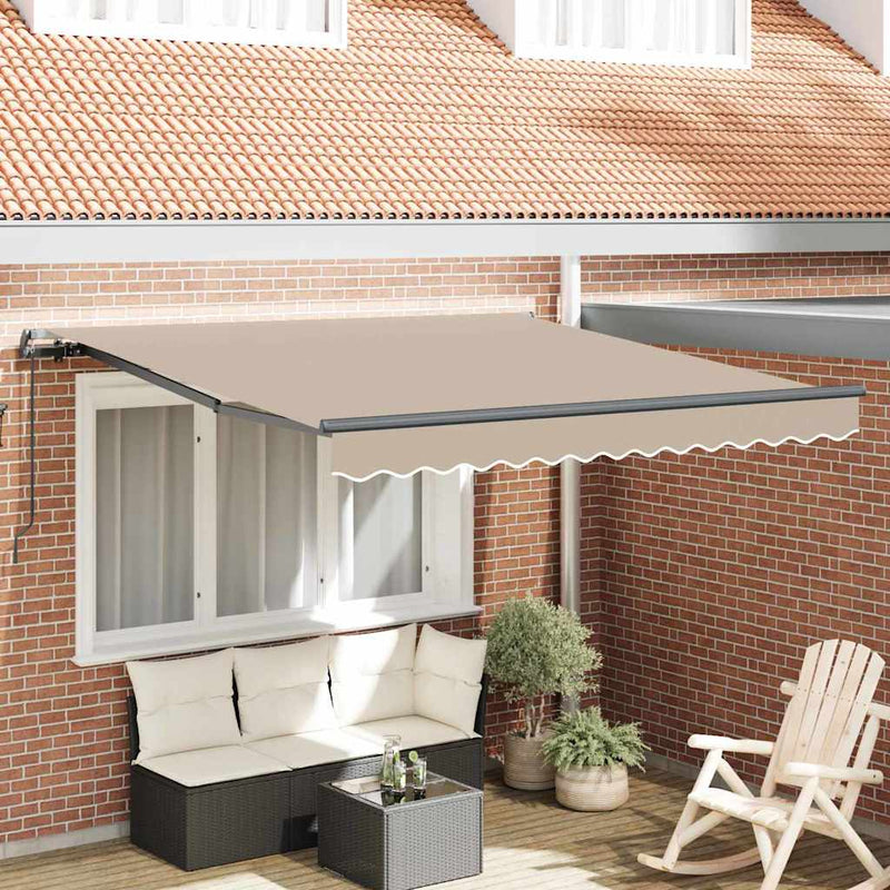Load image into Gallery viewer, Vidaxl inklapbaar zonnescherm beige 300 x 250 cm polyester en staal