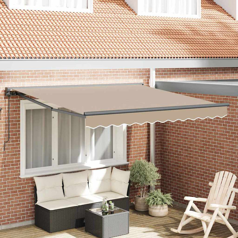 Load image into Gallery viewer, Vidaxl inklapbaar zonnescherm beige 300 x 250 cm polyester en metaal