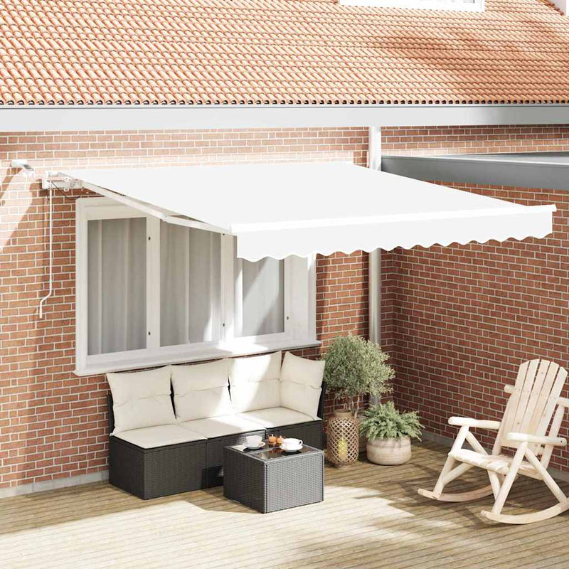 Load image into Gallery viewer, Vidaxl inklapbaar zonnescherm wit 300 x 250 cm polyester en metaal