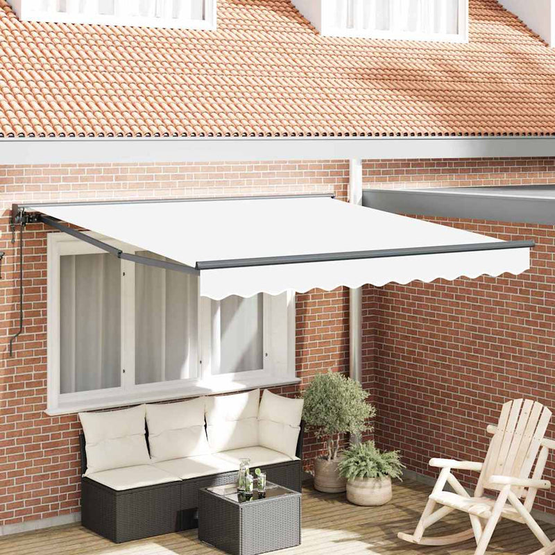 Load image into Gallery viewer, Vidaxl inklapbaar zonnescherm wit 300 x 250 cm polyester en metaal
