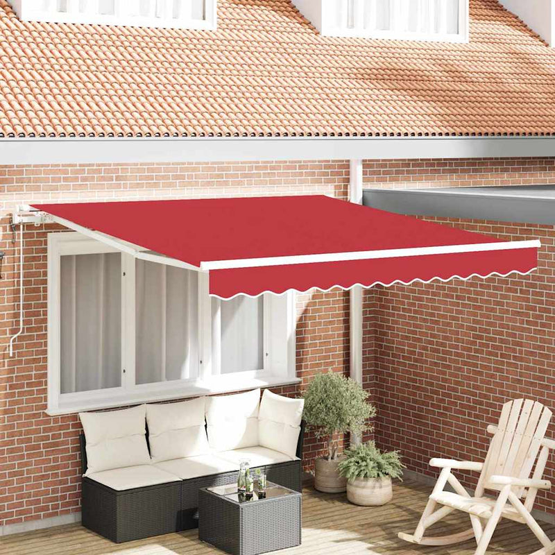 Load image into Gallery viewer, Vidaxl inklapbaar zonnescherm rood 300 x 250 cm stof