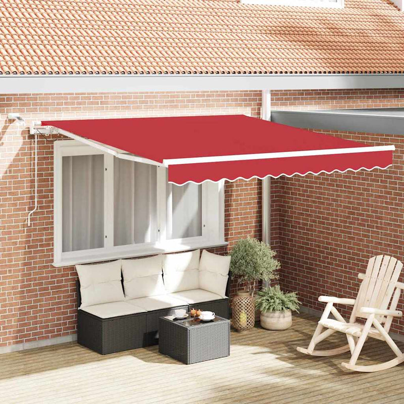 Load image into Gallery viewer, Vidaxl inklapbaar zonnescherm rood 300 x 250 cm polyester en metaal