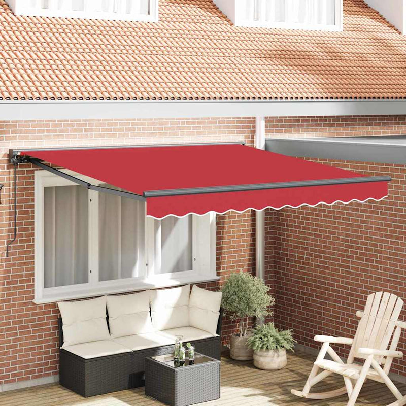 Load image into Gallery viewer, Vidaxl inklapbaar zonnescherm rood 300 x 250 cm polyester en metaal