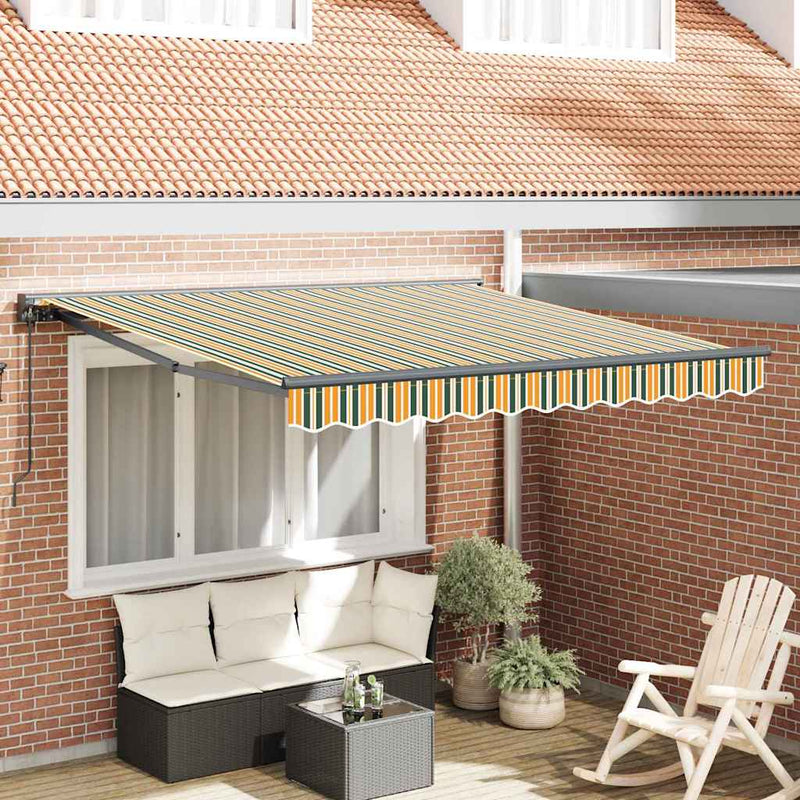 Load image into Gallery viewer, Vidaxl inklapbaar zonnescherm groen en geel 300 x 250 cm