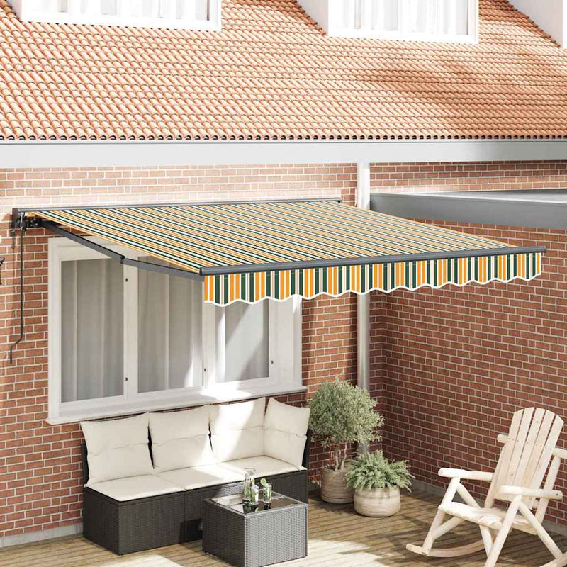 Load image into Gallery viewer, Vidaxl inklapbaar zonnescherm groen en geel 300 x 250 cm