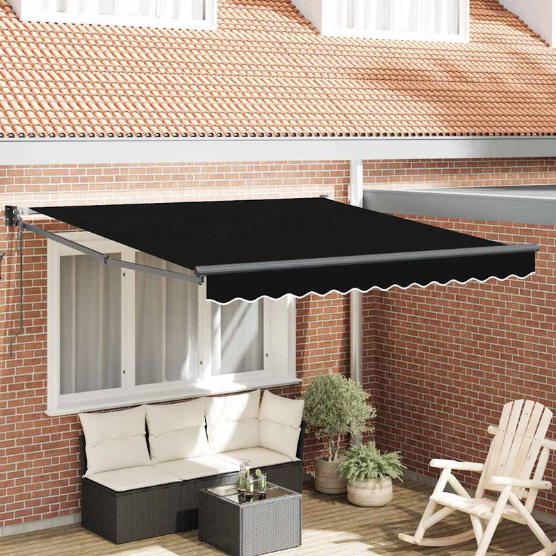 Load image into Gallery viewer, Vidaxl inklapbaar zonnescherm zwart 350 x 250 cm