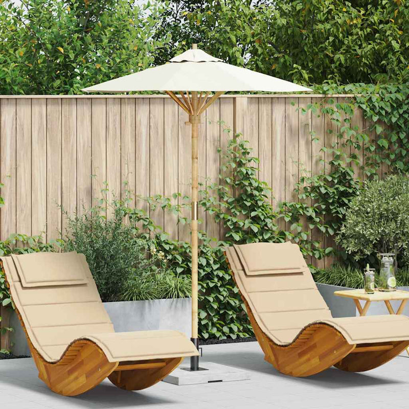 Load image into Gallery viewer, Vidaxl tuinparasol crème wit ø 270 x 260 cm bamboe