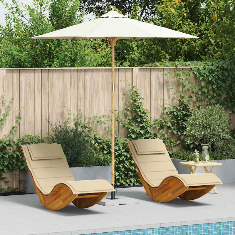 Load image into Gallery viewer, Vidaxl tuinparasol crème wit ø 270 x 260 cm bamboe
