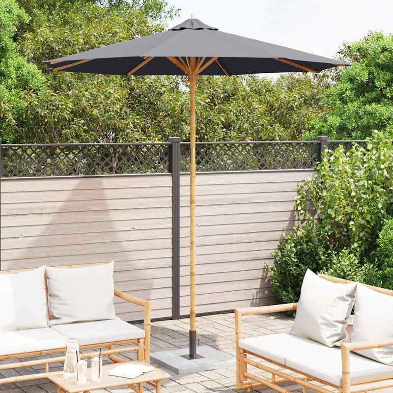 Load image into Gallery viewer, Vidaxl tuinparasol donkergrijs ø 270 x 260 cm bamboe