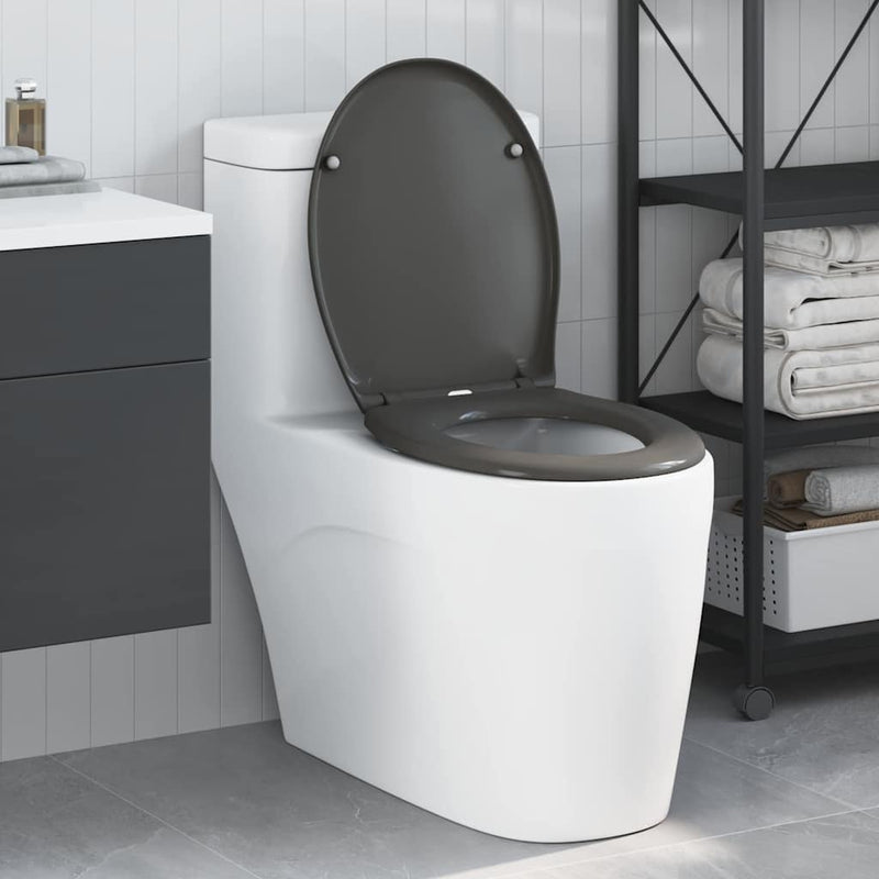 Load image into Gallery viewer, Vidaxl toiletzitting antraciet 47 x 37 x 4 cm duroplast