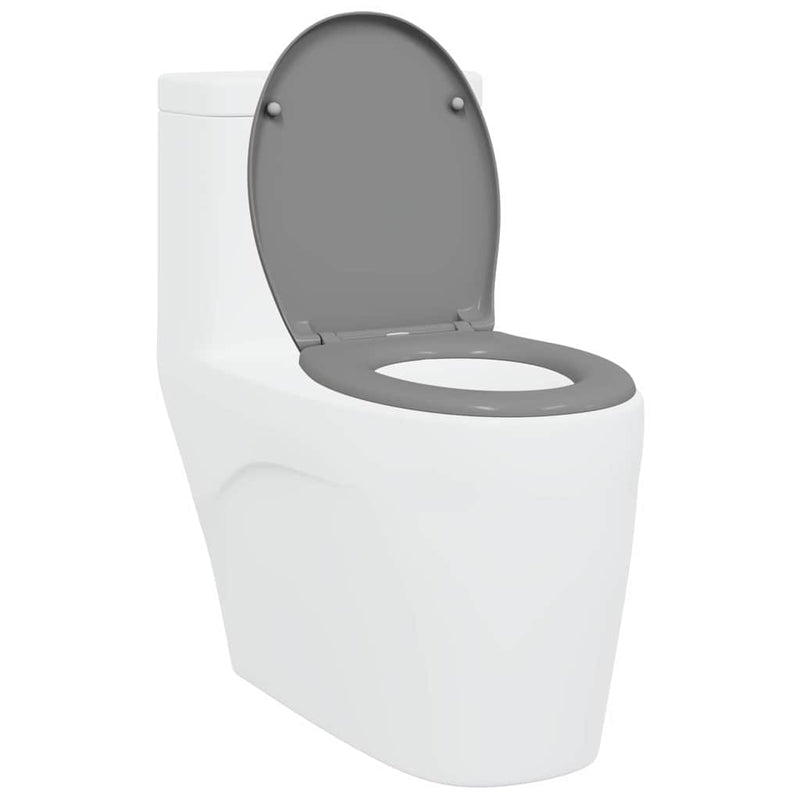 Load image into Gallery viewer, Vidaxl toiletzitting grijs 47 x 37 x 4 cm duroplast