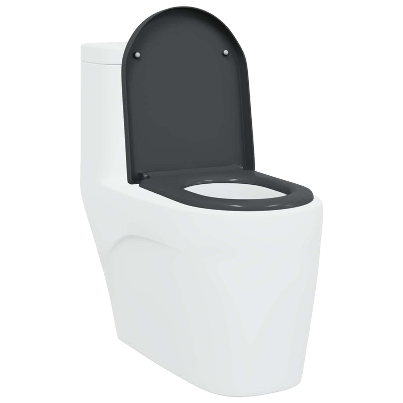 Load image into Gallery viewer, Vidaxl toiletzitting antraciet 49 x 36 x 4 cm duroplast