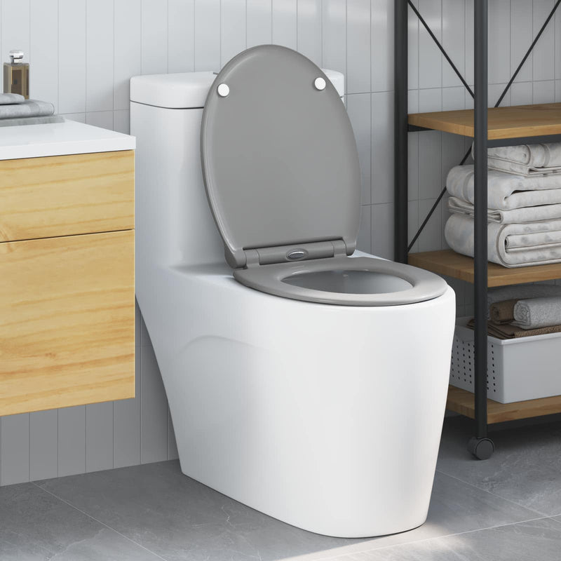 Load image into Gallery viewer, Vidaxl toiletzitting grijs 47 x 37,5 x 3,8 cm duroplast