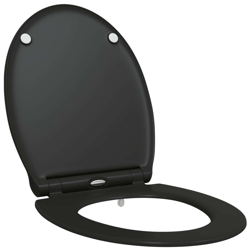 Load image into Gallery viewer, Vidaxl toiletzitting zwart 47 x 37,5 x 3,8 cm duroplast