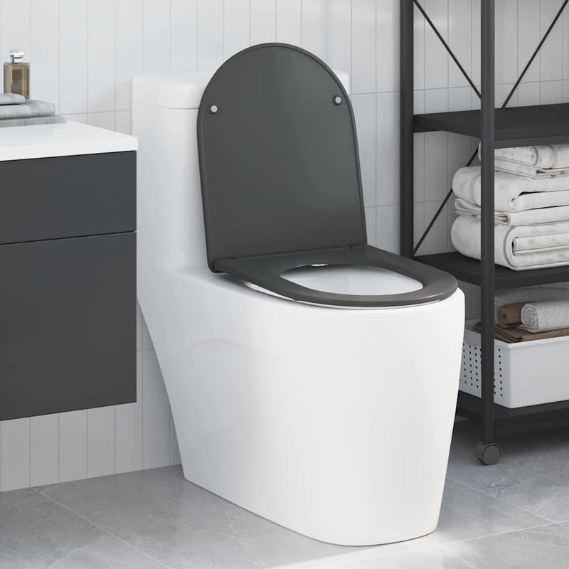 Load image into Gallery viewer, Vidaxl toiletzitting antraciet 47 x 36 x 3,4 cm duroplast