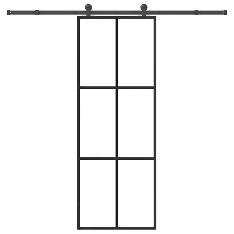 Load image into Gallery viewer, Vidaxl schuifdeur met beslag 76x205 cm esg-glas en aluminium