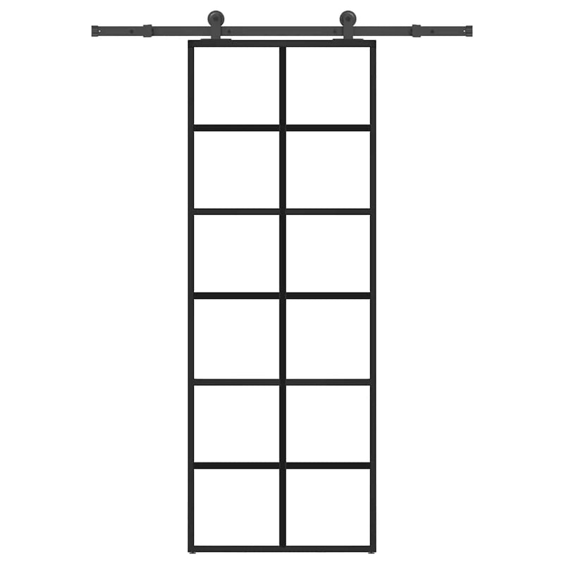 Load image into Gallery viewer, Vidaxl schuifdeur met beslag 76x205 cm esg-glas en aluminium