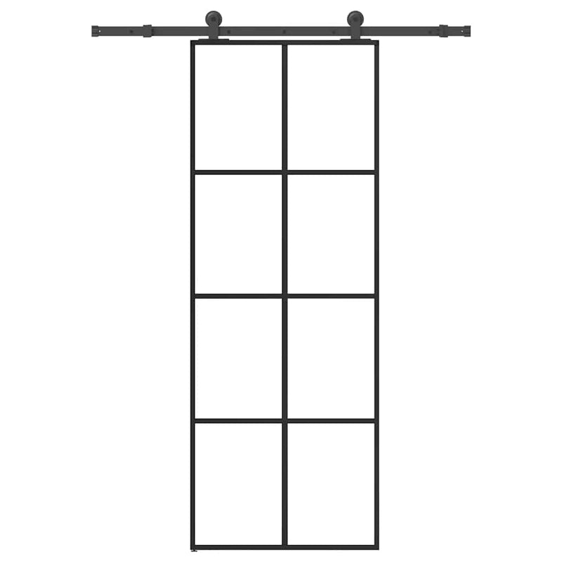 Load image into Gallery viewer, Vidaxl schuifdeur met beslag 76x205 cm esg-glas en aluminium