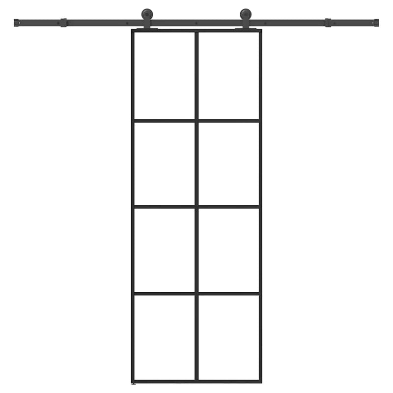 Load image into Gallery viewer, Vidaxl schuifdeur met beslag 76x205 cm esg-glas en aluminium