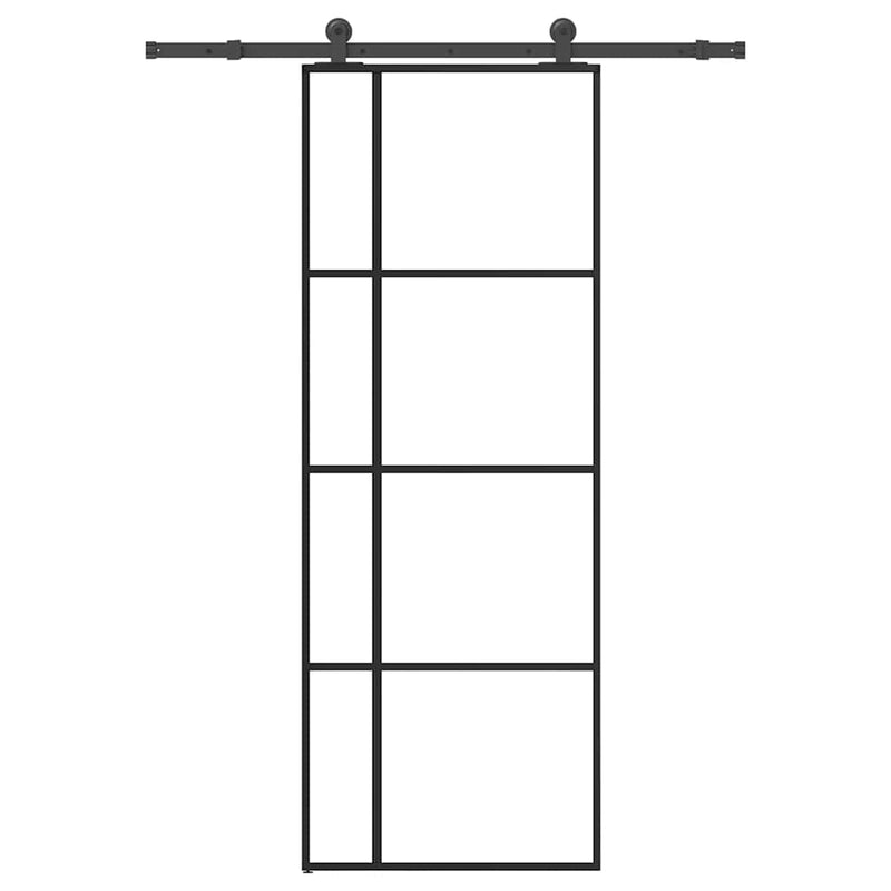 Load image into Gallery viewer, Vidaxl schuifdeur met beslag 76x205 cm esg-glas en aluminium