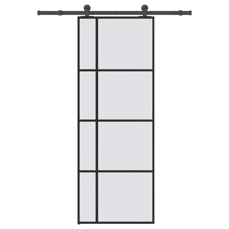 Load image into Gallery viewer, Vidaxl schuifdeur met beslag 76x205 cm esg-glas en aluminium