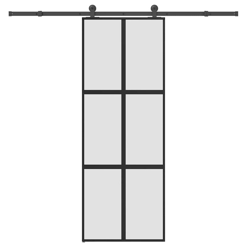 Load image into Gallery viewer, Vidaxl schuifdeur met beslag 76x205 cm gehard glas en aluminium