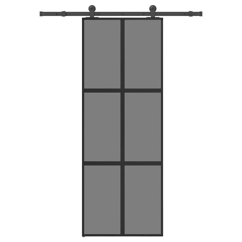 Load image into Gallery viewer, Vidaxl schuifdeur met beslag 76x205 cm gehard glas en aluminium