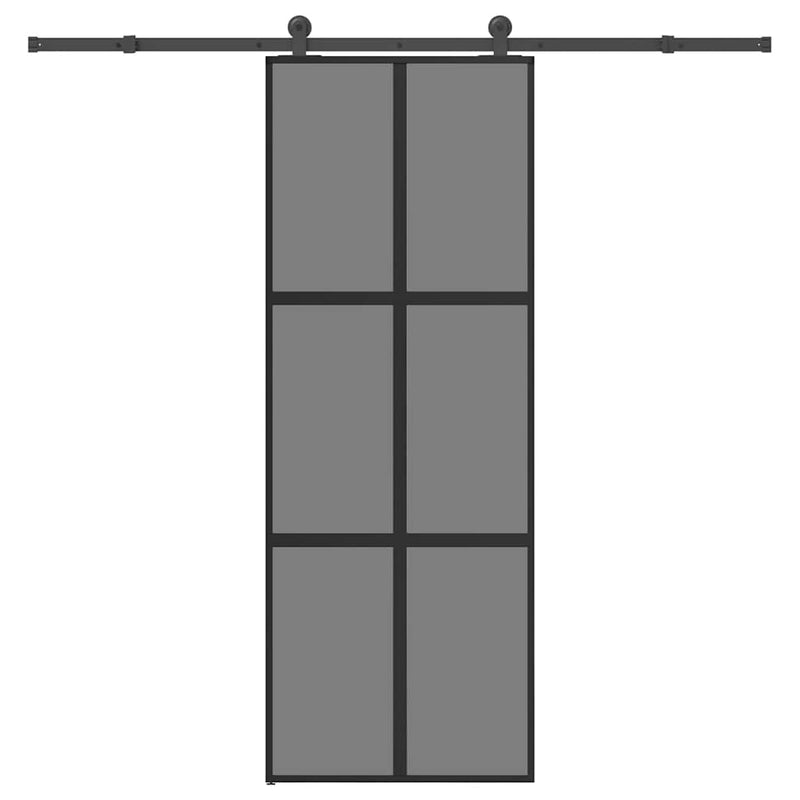 Load image into Gallery viewer, Vidaxl schuifdeur met beslag 76x205 cm gehard glas en aluminium