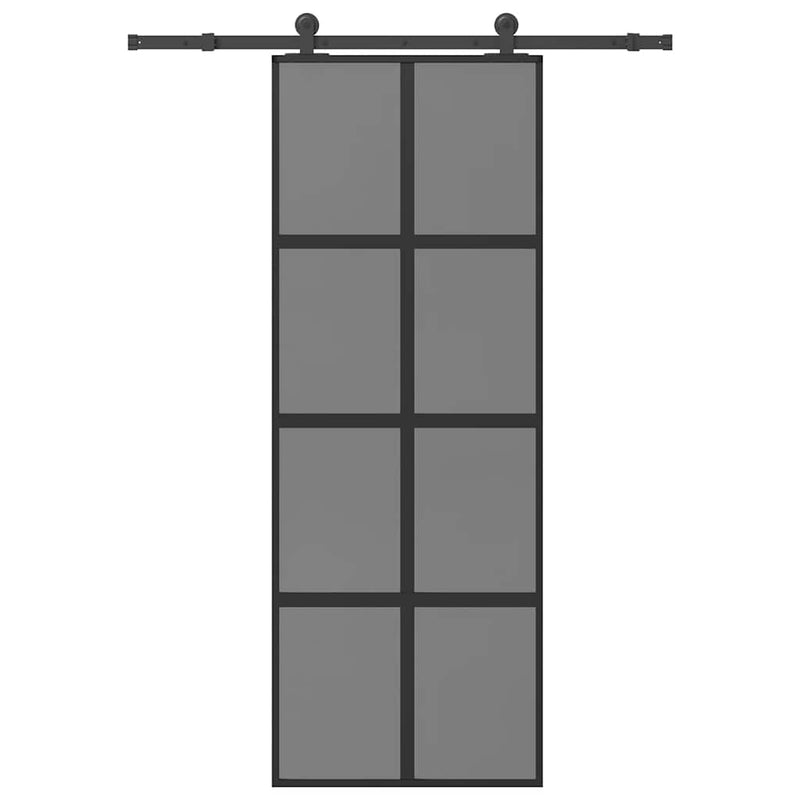 Load image into Gallery viewer, Vidaxl schuifdeur met beslag 76x205 cm gehard glas en aluminium
