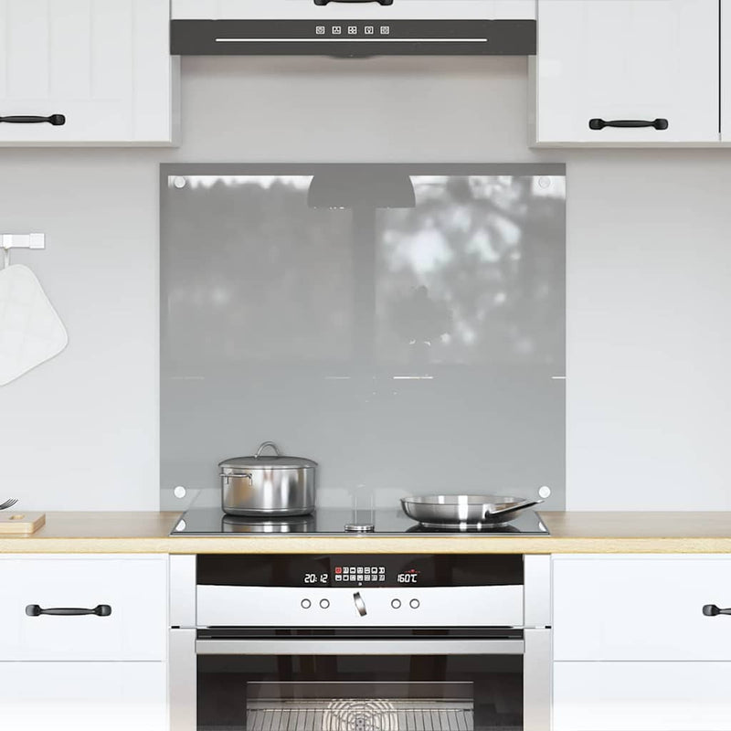 Load image into Gallery viewer, Vidaxl keuken spatscherm lichtgrijs 70 x 60 cm gehard glas