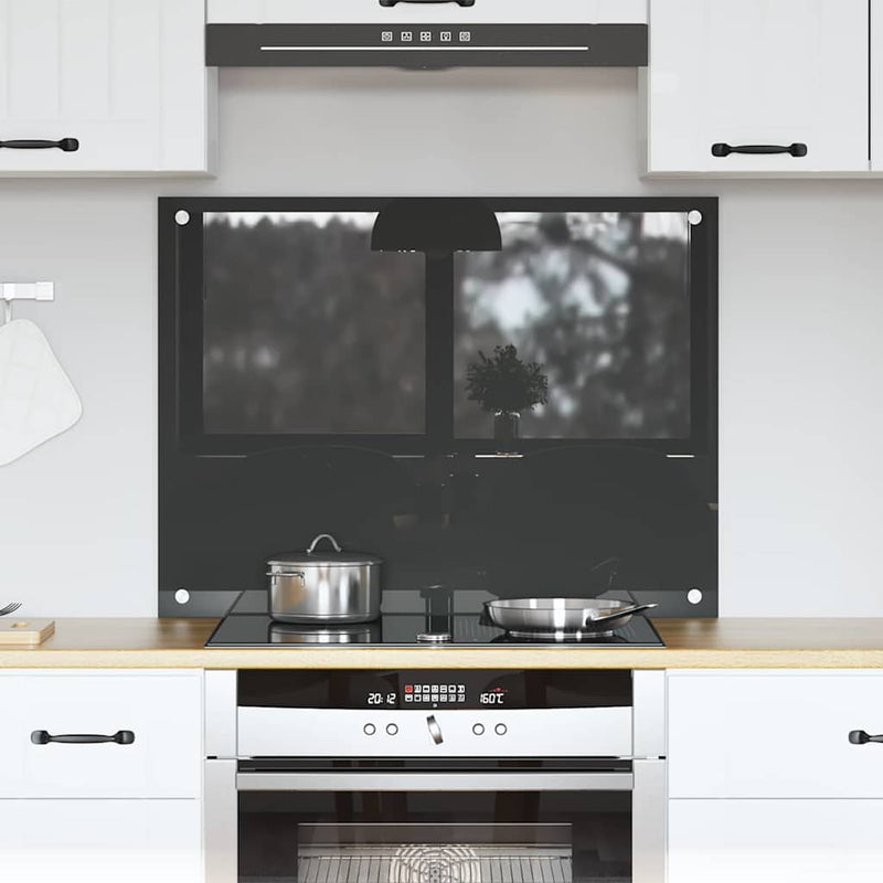 Load image into Gallery viewer, Vidaxl keuken spatscherm donkergrijs 80 x 60 cm gehard glas