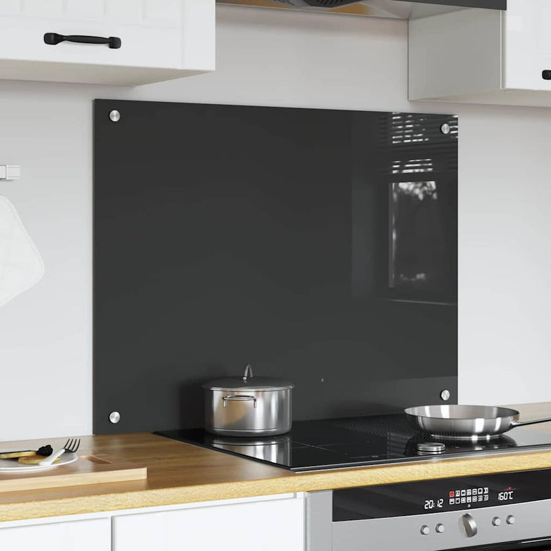 Load image into Gallery viewer, Vidaxl keuken spatscherm donkergrijs 80 x 60 cm gehard glas