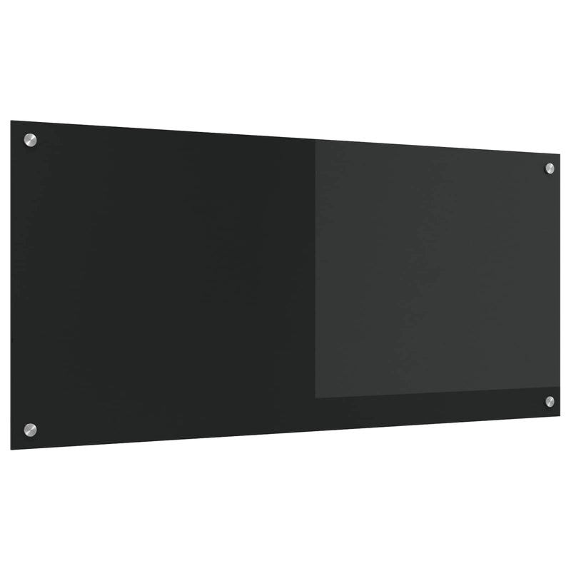 Load image into Gallery viewer, Vidaxl keuken spatscherm zwart 110 x 50 cm gehard glas
