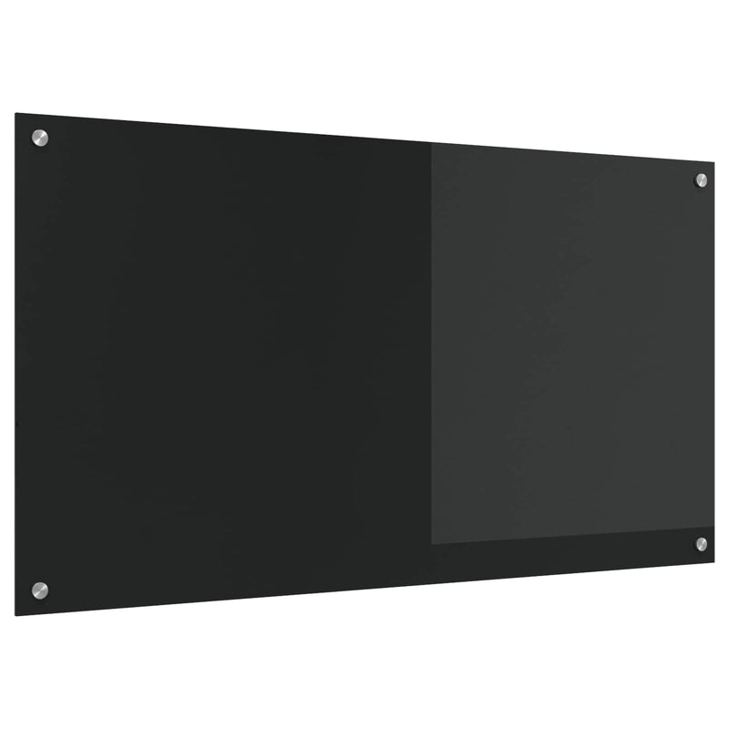 Load image into Gallery viewer, Vidaxl keuken spatscherm zwart 110 x 60 cm gehard glas
