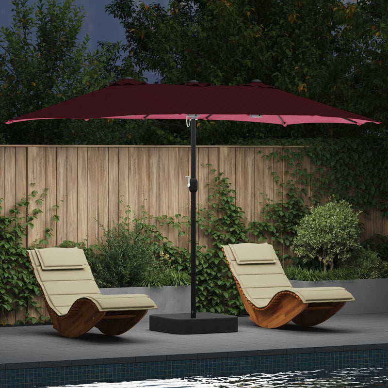 Load image into Gallery viewer, Vidaxl tuinparasol bordeaux rood 385 x 209 x 244 cm polyester