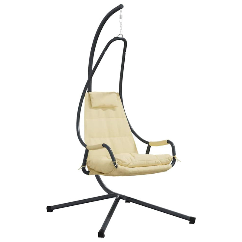 Load image into Gallery viewer, Vidaxl hangende ei-stoel beige 94 x 107 x 196,5 cm staal