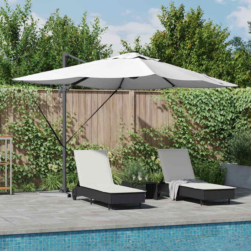 Load image into Gallery viewer, Vidaxl parasol met slot zand 352 x 251 x 265 cm polyester en aluminium