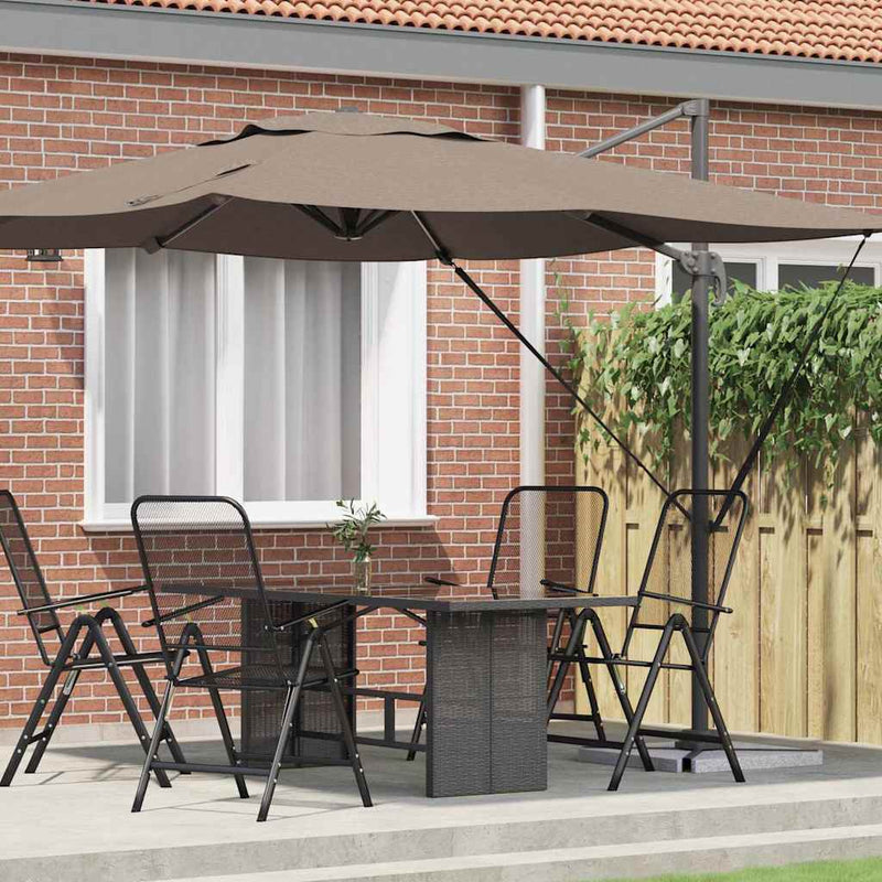Load image into Gallery viewer, Vidaxl roma parasol taupe 286 x 284 x 265 cm aluminium en polyester